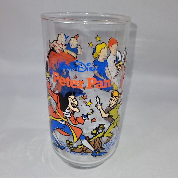 McDonalds Walt Disney Peter Pan 1980s Vintage 5.75" Coca Cola Glass - Picture 1 of 1